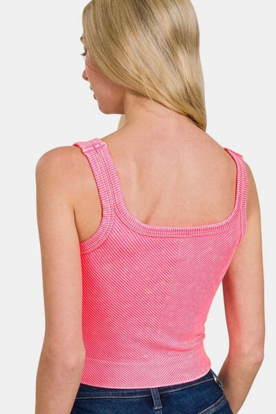 Ribbed Scoop Neck Tank
