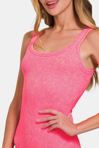 Ribbed Scoop Neck Tank Zenana
