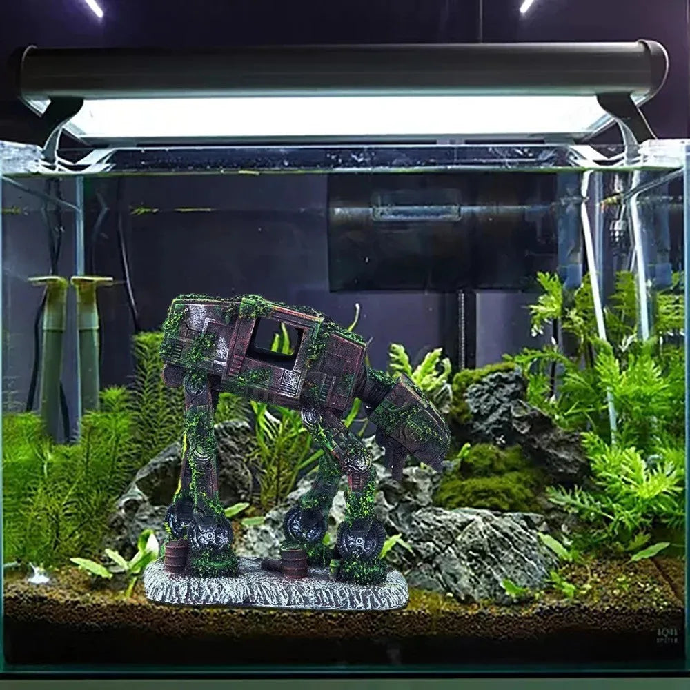 Robot dog shape fish tank ornament
