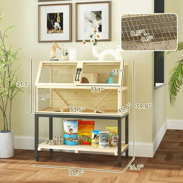 Rolling hamster cage with ramps