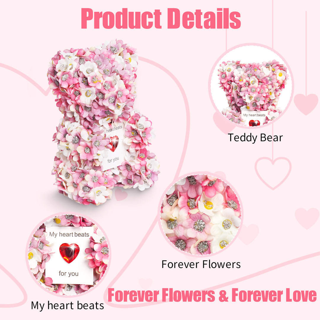 Romantic Artificial Rose Bear Details