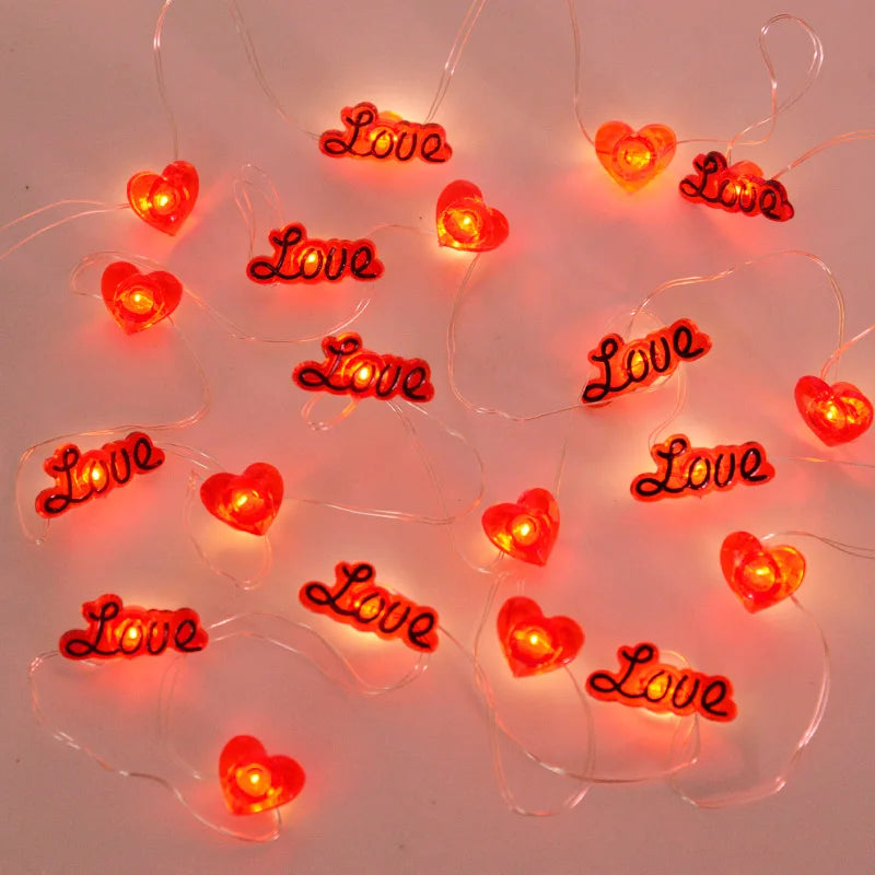 Romantic LED heart garland lights