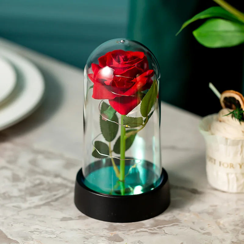 Romantic galaxy rose night light