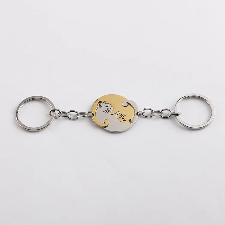 Romantic gift cat keychain