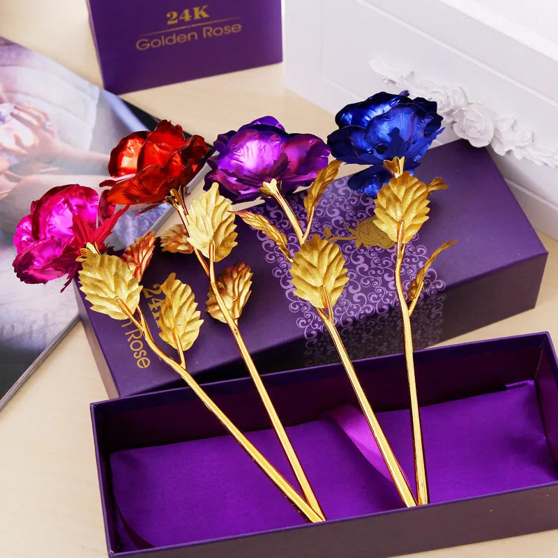 Romantic gold flower gift for girlfriend