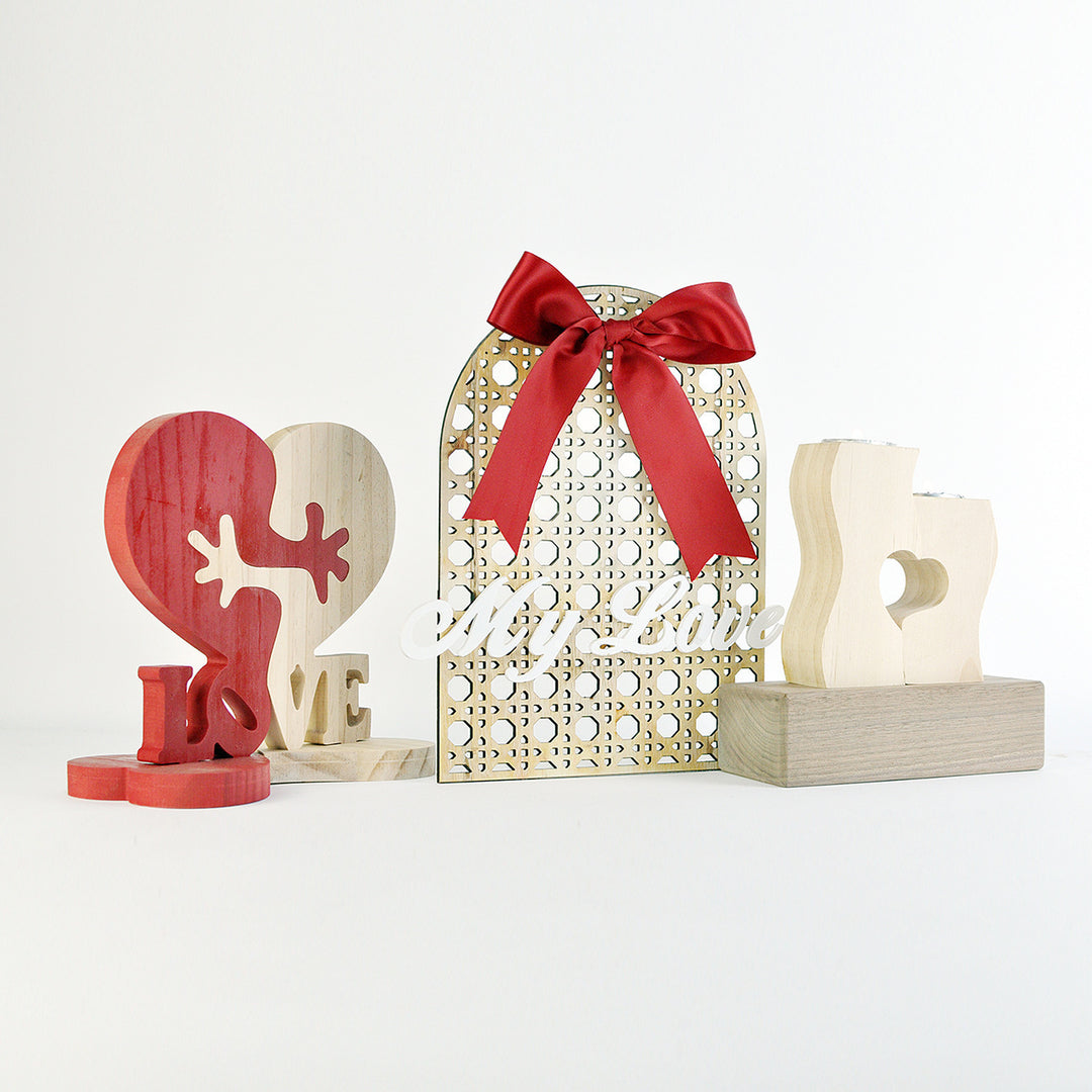 Romantic heart-shaped wooden gift