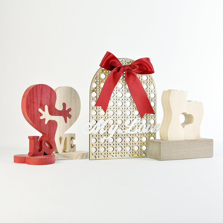 Romantic heart-shaped wooden gift