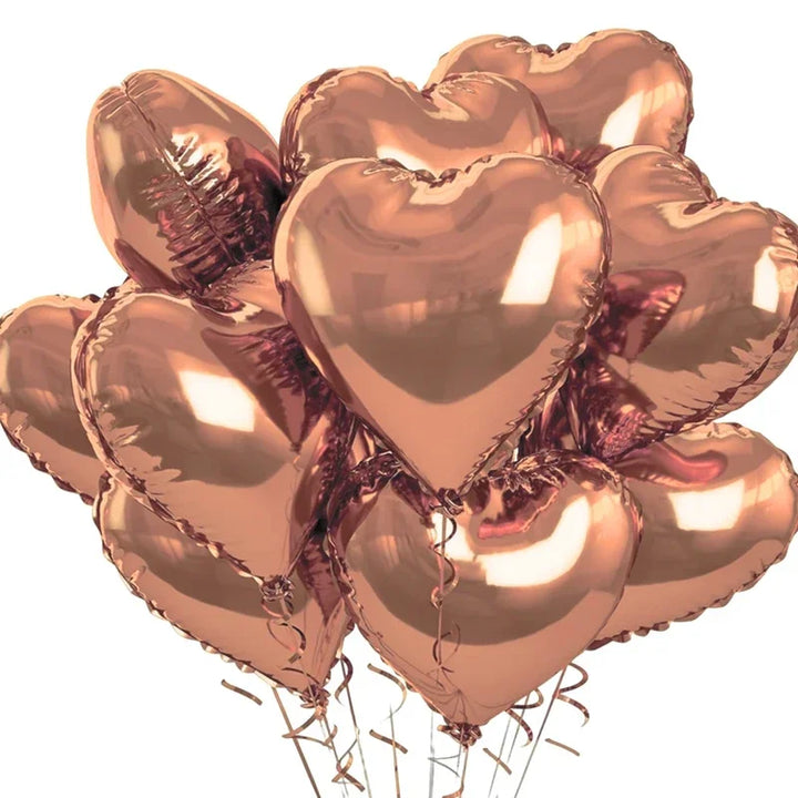 Romantic party balloons – heart-shaped foil design