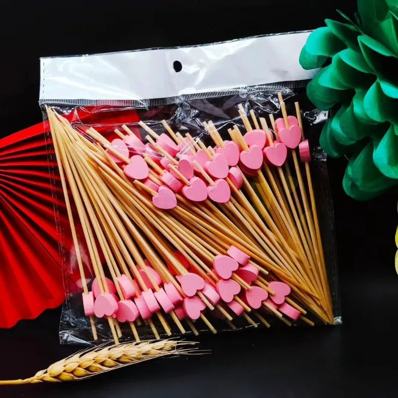 Romantic party supplies heart toothpicks