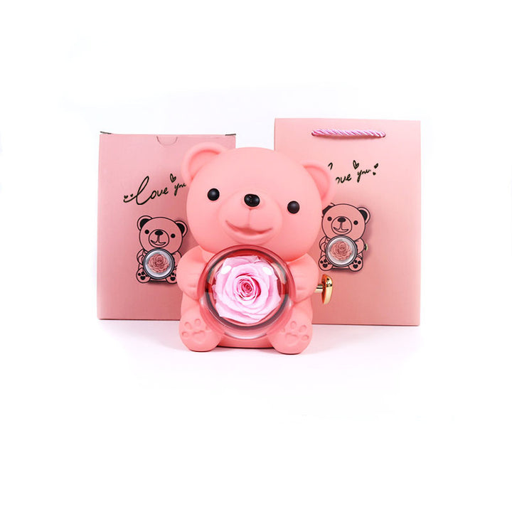 Romantic teddy rose box