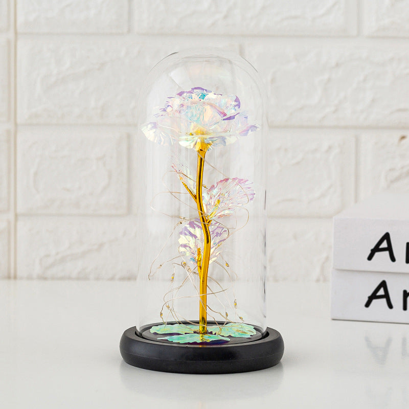 Rose flower glass cover