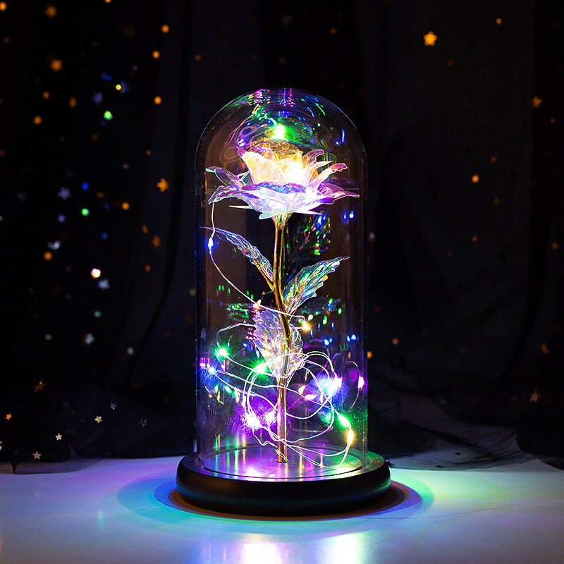 Rose glass dome ornament