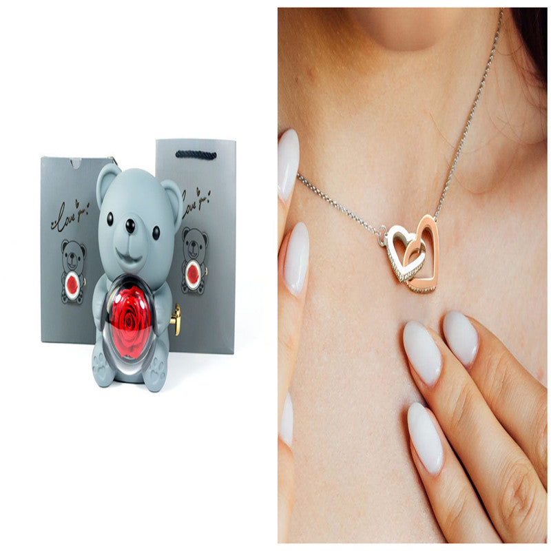 Rose teddy rotating box