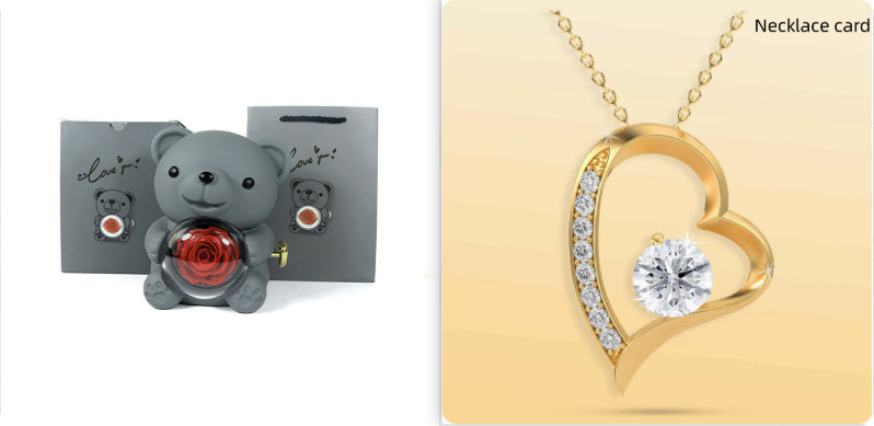 Rotating teddy jewelry box