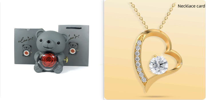 Rotating teddy jewelry box