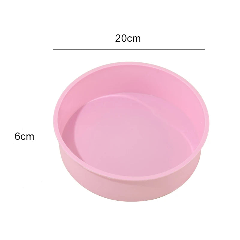 Round dessert mold set in pink color