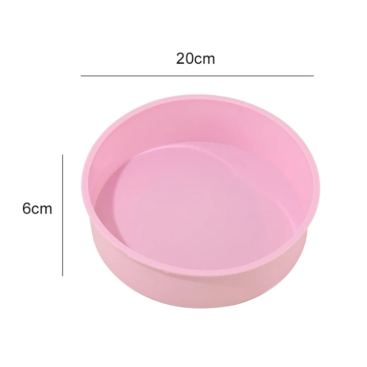 Round dessert mold set in pink color
