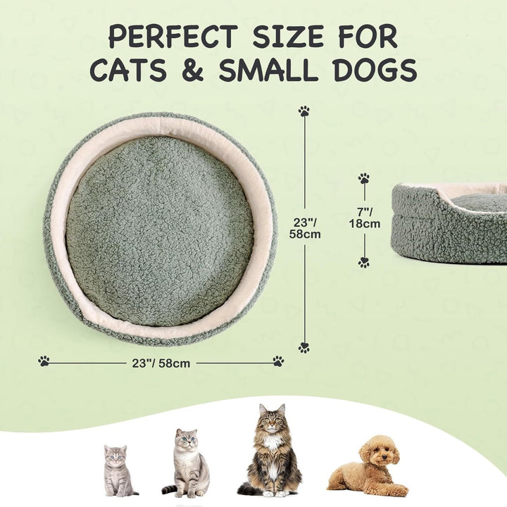 Round orthopedic bed for small dogs