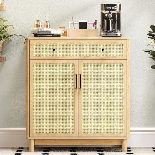 Rustic Wood and Metal Buffet Table
