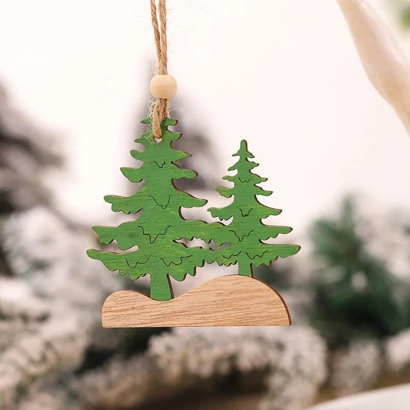 Rustic holiday pendants with tree designs