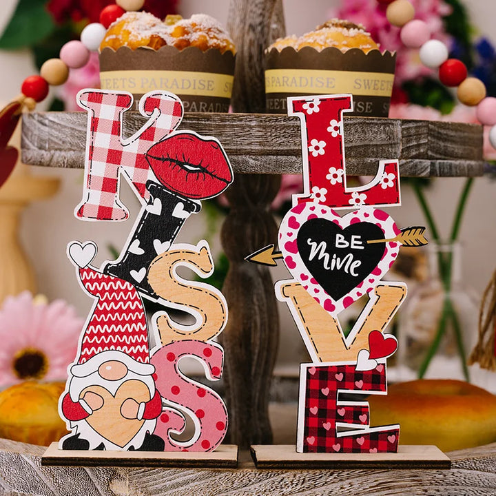 Rustic wooden Valentine's Day decor