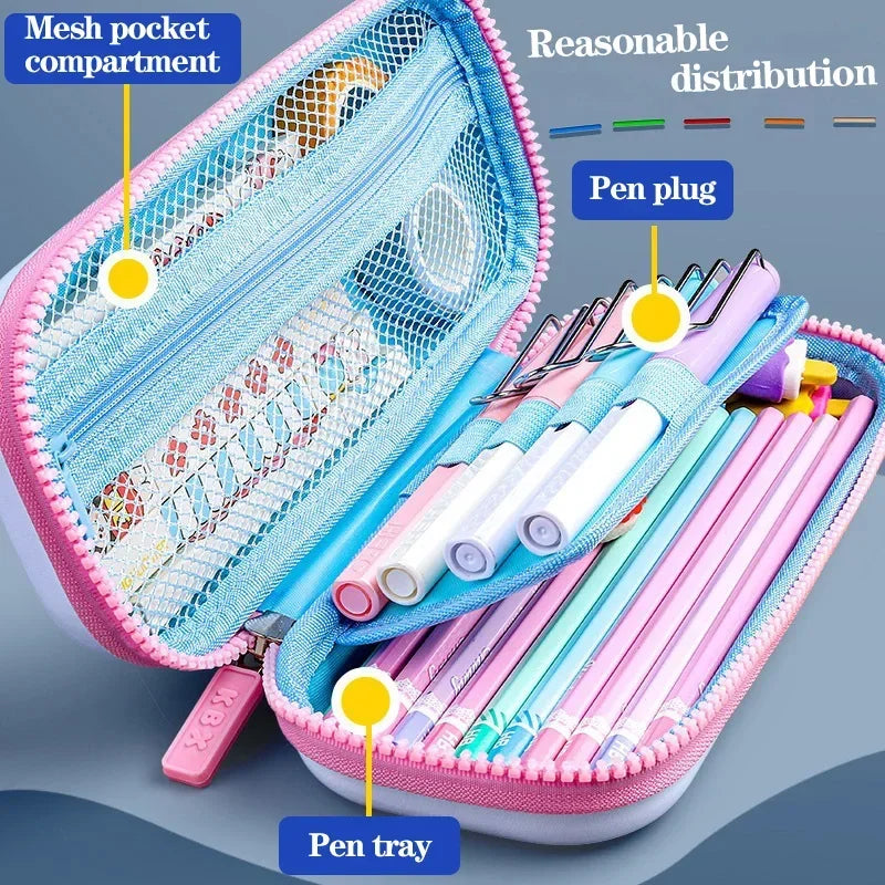 3D Pencil Case | Large Capacity Unicorn Organizer| Box for Girls School Office Supplies Students Stationery