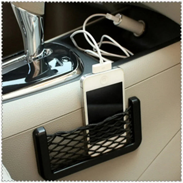 1pcs/2pcs Universal Car Organizer Storage Bag With Net For Phone Holder Car Accessories