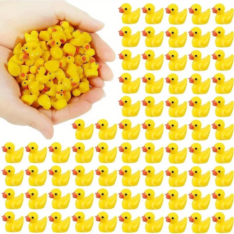 Mini Resin Yellow Duck Ornament Miniature Figures Garden & Home Decoration