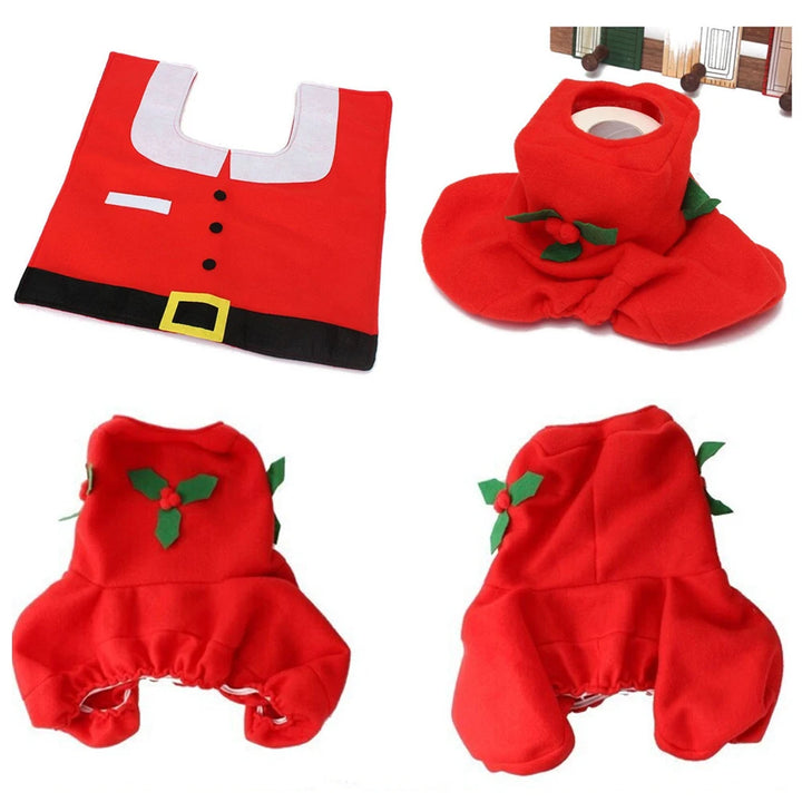 New Cute Christmas Toilet Seat Covers Creative Santa Claus Bathroom Mat Xmas Supplies for Home New Year Navidad Gift Decor 2024