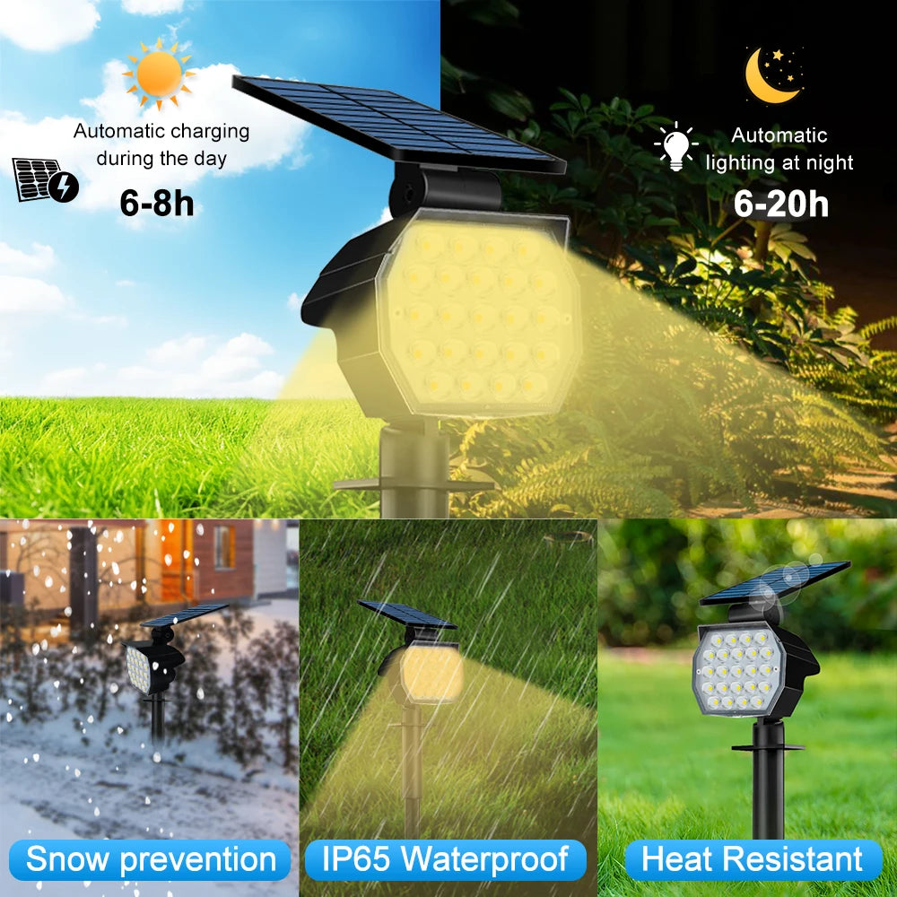 Solar Powered Outdoor Waterproof Lights 23/50LED 3 Lighting Modes