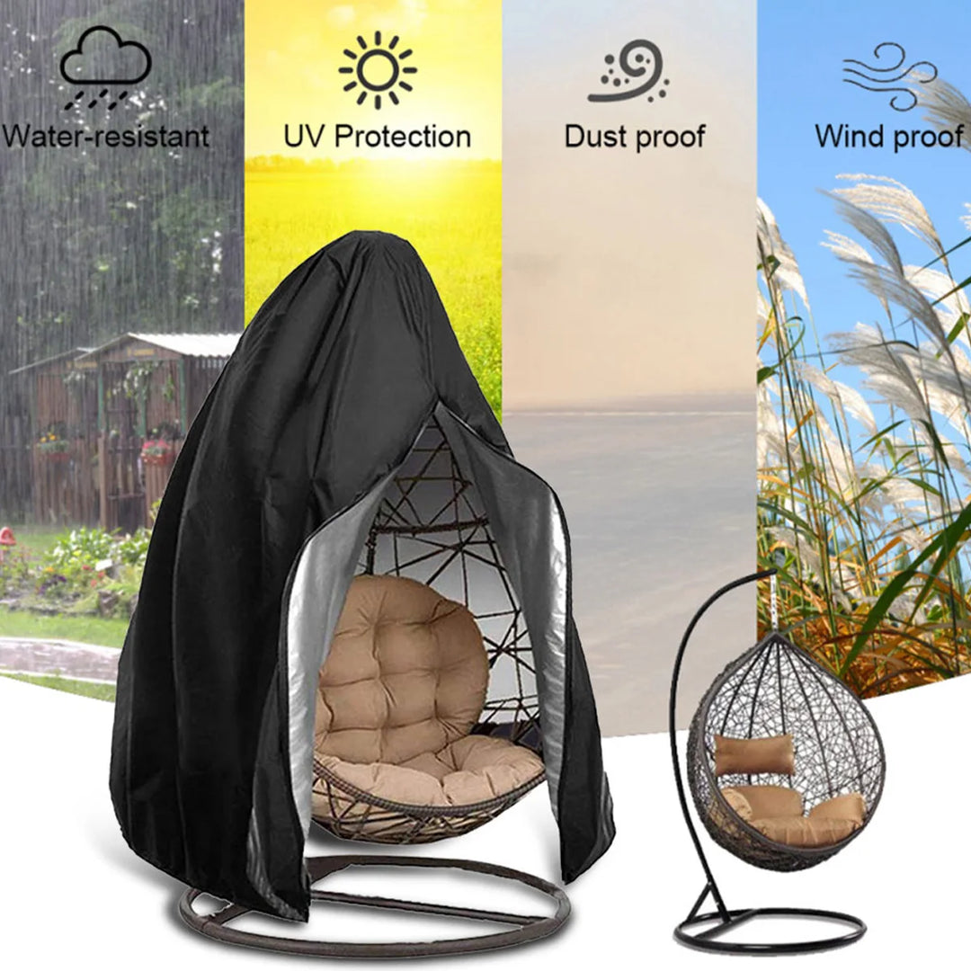 Hanging Chair Cover with Zipper - Anti-UV, Waterproof Protector for Outdoor Garden Swing Egg Chairs