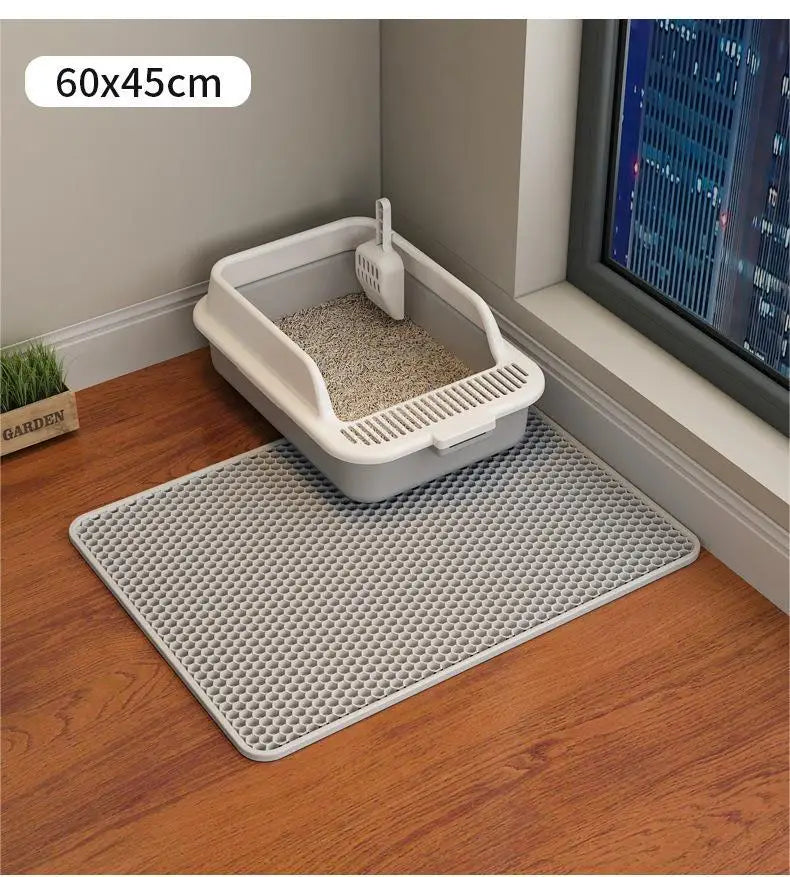 Large Size Cat Litter Mat Double Layer Waterproof Pet Litter Box Mat Non-slip Sand Cat Pad Washable Bed Mat Clean Pad Products