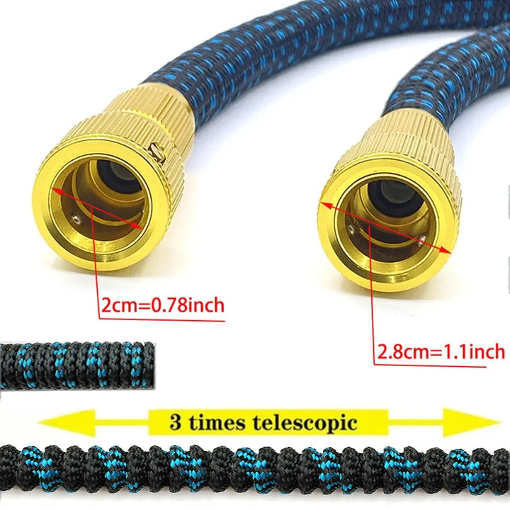 Expandable Double Metal Connector Garden Water Hose | High-Pressure PVC Water Pipe for Garden, Farm, Lawn Irrigation Car Wash