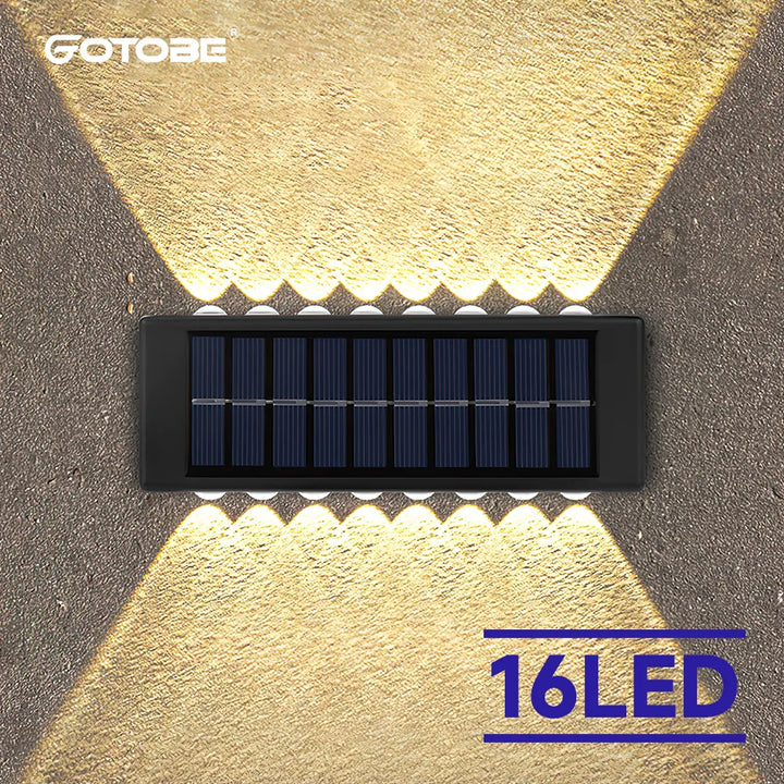 4/6/8/10LED Solar Wall Lamp, Outdoor, Waterproof, Solar Powered Light UP and Down Illuminate Home Garden Porch Yard Decoration