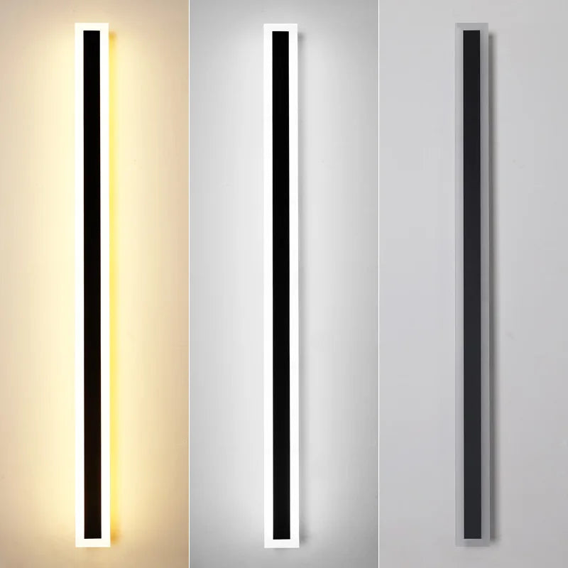 Modern Waterproof Outdoor Long Strip LED Wall Lamp, IP65,  Aluminum, Wall Light, Garden, Porch Lights