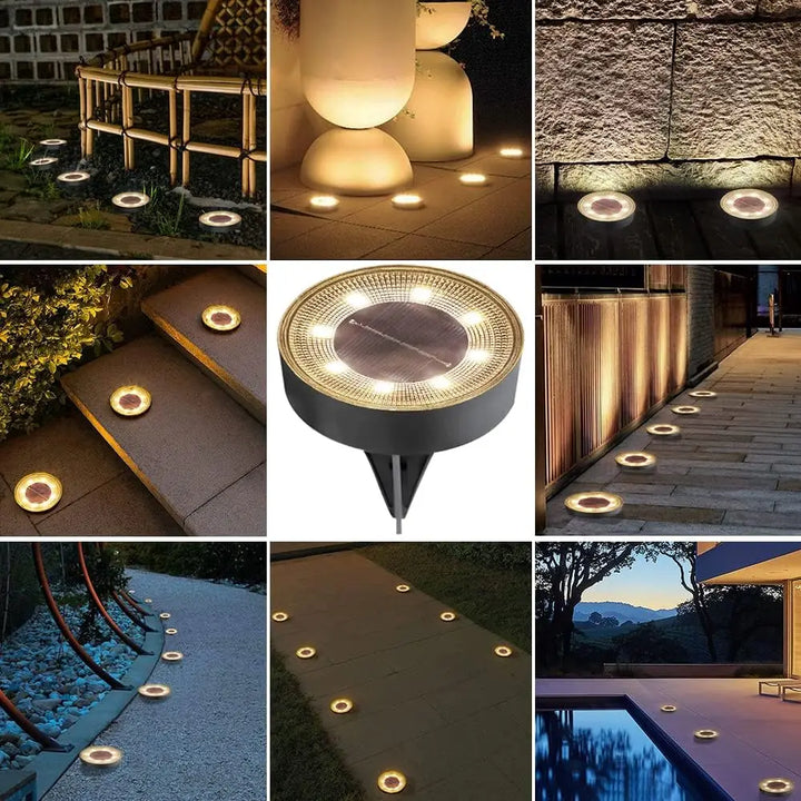 IP68 Waterproof LED Outdoor Solar Power Ground Light, Light Control Path, Deck Lights, Yard Driveway, Lawn Garden Decoration Lamp