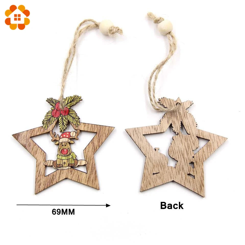 Natural wooden stars for festive decor