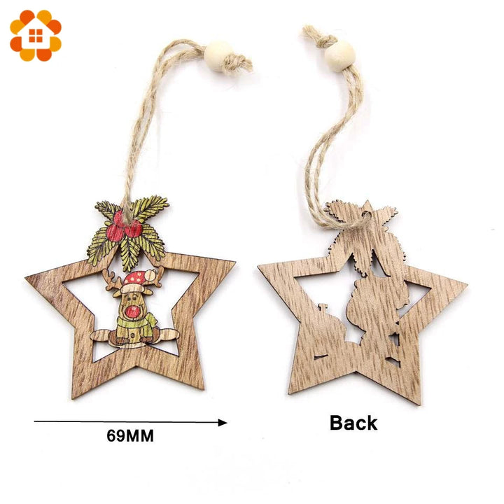 Natural wooden stars for festive decor