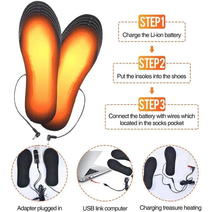 USB Heated Shoe Insoles Electric Foot Warming Pad Feet Warmer Sock Pad Mat Winter Outdoor Sports Heating Insole Winter Warm