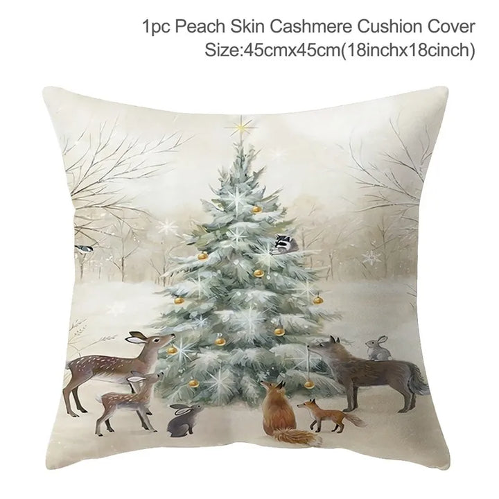 Christmas Tree and animal style Cushion Cover