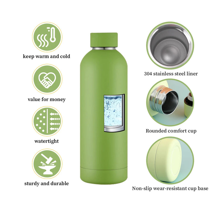 500ML Stainless Steel Thermos Bottle | Sports Water Bottle Upto 18 Hrs Cold and 12 Hrs Hot Thermal Mug | Portable Insulated Cup