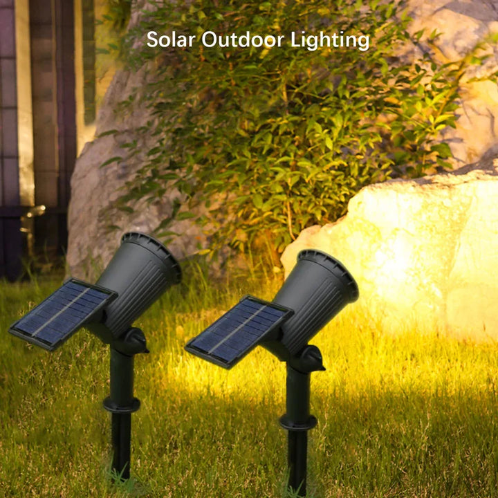 9 LEDs Solar Spotlights, Outdoor, IP65 Waterproof, Spot Lights, Brightness Adjustable for Garden, Backyard, Driveway, Patio, Lawn Decor