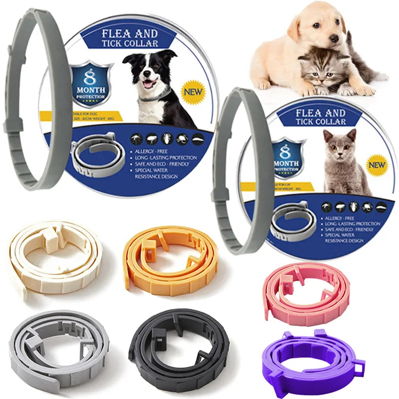 Pet Anti Flea Collar Adjustable Antiparasitic Cat Dog Necklace Portable Outdoor Anti-mosquito & Insect Repellent Pet Supplies