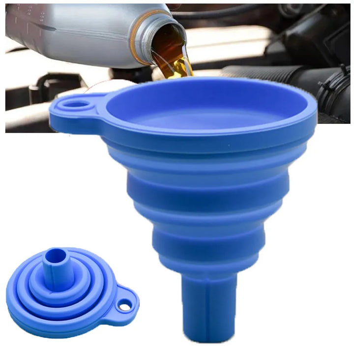 Engine Funnel Car Universal Silicone Liquid Funnel, Washer Fluid Change, Foldable Portable Auto Engine Oil Petrol Change Funnel