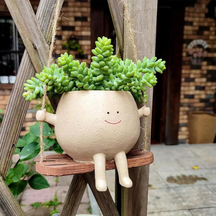 Swing Face Planter Pot For Balcony, Wall, Hanging | Hanging Planter For Home Decoration