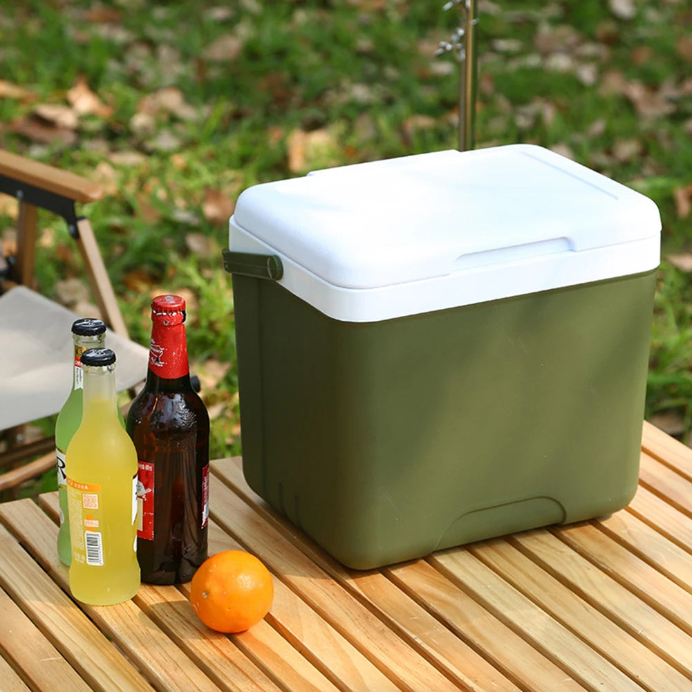 Large Capacity Portable Cooler Box - 13/6L Camping Refrigerator and Ice Bucket