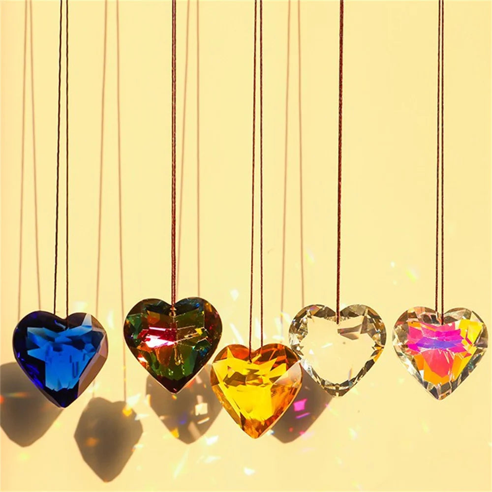 Suncatcher Prism 45mm Hanging Heart Rainbow Maker Window Pendant Home Decor