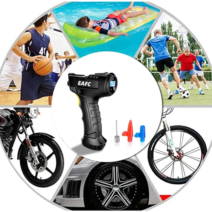 120W Car Air Pump Wireless/Wired Electric Car Tire Inflatable Pump Portable Air Compressor for Tires Digital Auto Tire Inflator