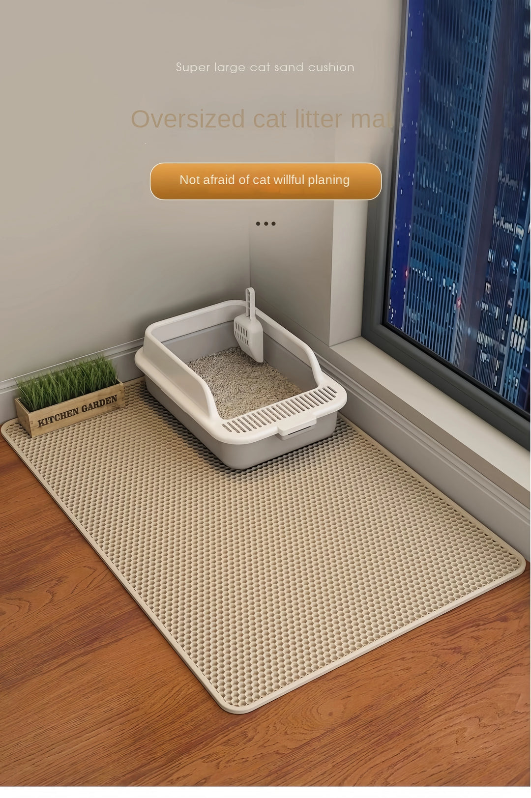 Large Size Cat Litter Mat Double Layer Waterproof Pet Litter Box Mat Non-slip Sand Cat Pad Washable Bed Mat Clean Pad Products