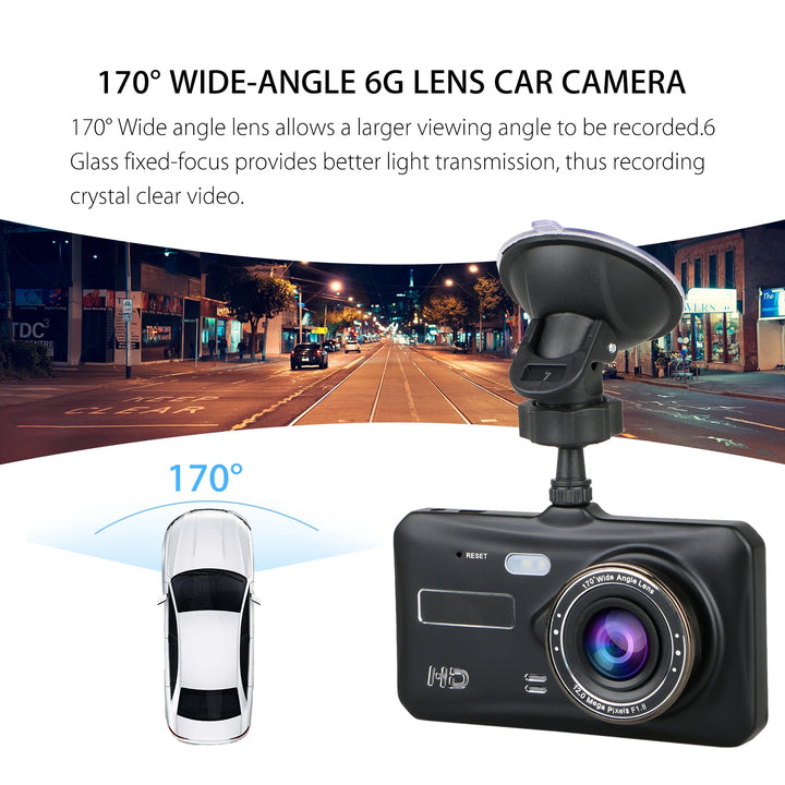 Dash Cam Front and Rear Car Video Recorder FULL HD 1080P, Night Vision, Driver Recorder